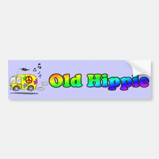 Old Hippie Bus Bumpersticker (Voorkant)