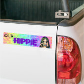 Old Hippie Cute 1960s Psychedelic Big Eye Girl Bumpersticker (Op Truck)