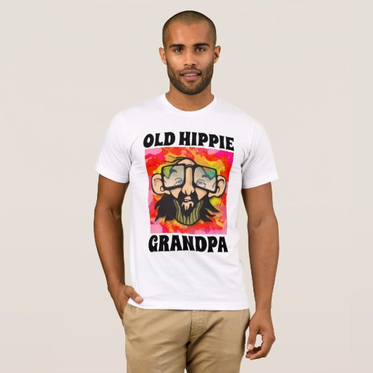OLD HIPPIE GRANDPA T-SHIRTS (Voorkant volledig)