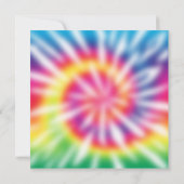 Old Hippie Hippy Tie Dye 70th Birthday Party Invit Kaart (Achterkant)
