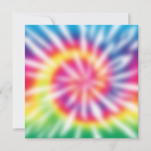 Old Hippie Hippy Tie Dye 70th Birthday Party Invit Kaart (Achterkant)