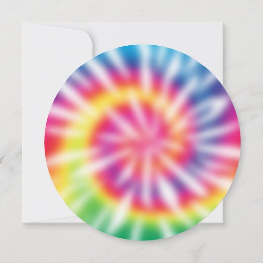 Old Hippie Hippy Tie Dye 70th Birthday Party Invit Kaart (Achterkant)