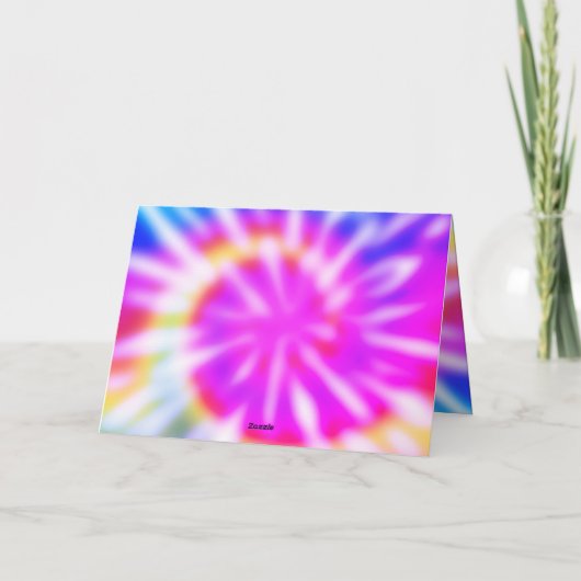 Old Hippie Hippy Tie Dye Groovy Gal Birthday Kaart (Achterkant)