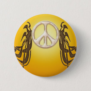 Old Hippie Peace Button