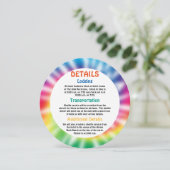 Old Hippie Tie Dye Event Details Kaart (Staand voorkant)