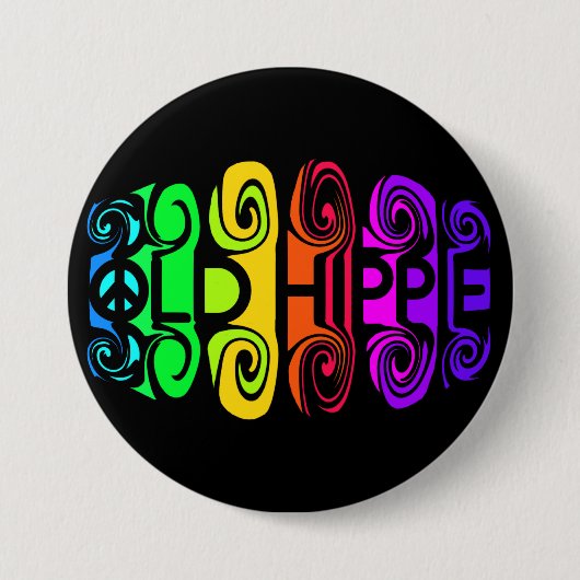 OLD HIPPIE-toets Ronde Button 7,6 Cm (Voorkant)