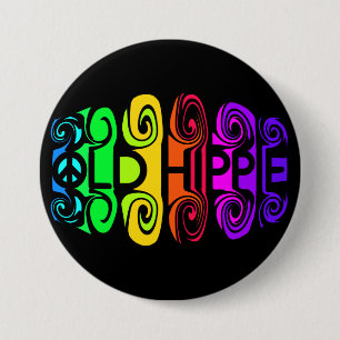 OLD HIPPIE-toets Ronde Button 7,6 Cm