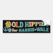 Old Hippies voor Harris Walz 2024 Bumpersticker (Voorkant)