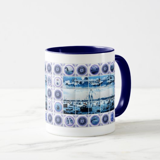 Old Holland Delftware Style Tile Mural Mok (Voorkant rechts)