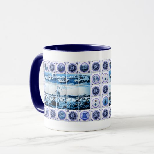 Old Holland Delftware Style Tile Mural Mok (Voorkant links)