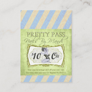 Old Hollywood $10 Blue Pass Visitekaartjes