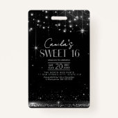 Old Hollywood B & W Chandelier Sweet 16 ID1108 Badge (Achterkant)