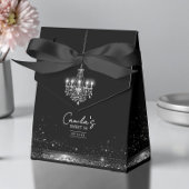 Old Hollywood B & W Chandelier Sweet 16 ID1108 Bedankdoosjes