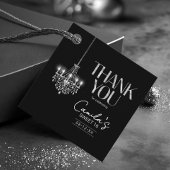 Old Hollywood B & W Chandelier Sweet 16 ID1108 Bedankjes Labels