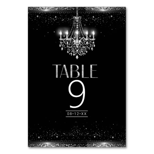 Old Hollywood B & W Chandelier Sweet 16 ID1108 Kaart (Voorkant)