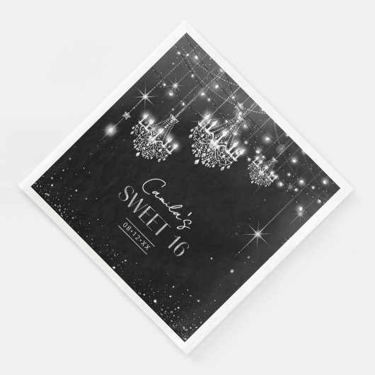 Old Hollywood B & W kroonluchters Sweet 16 ID1108 Servet (Hoek)