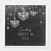 Old Hollywood B & W kroonluchters Sweet 16 ID1108 Servet (Voorkant)