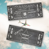 Old Hollywood Chalkboard Ticket Typography Invite Kaart