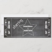 Old Hollywood Chalkboard Ticket Typography Invite Kaart (Achterkant)