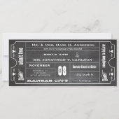 Old Hollywood Chalkboard Ticket Typography Invite Kaart (Voorkant)