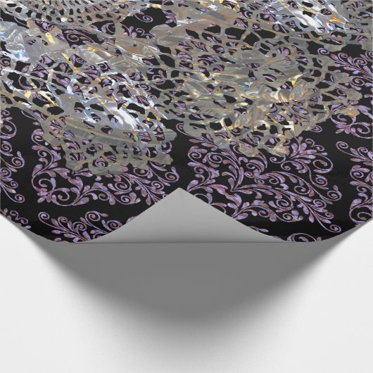 Old Hollywood Damask Cool Chic Elegant Cadeaupapier (Hoek)