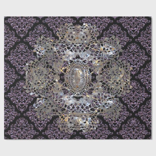 Old Hollywood Damask Cool Chic Elegant Cadeaupapier (Vlak)