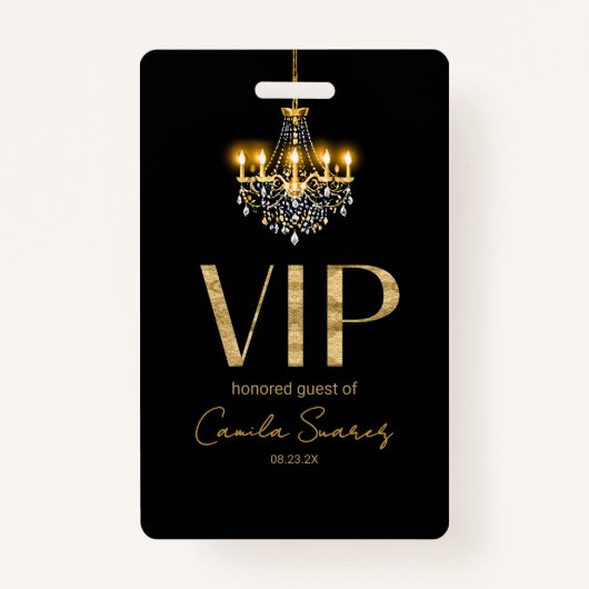 Old Hollywood Glam Chandelier Sweet 16 ID1108 Badge (Voorkant)
