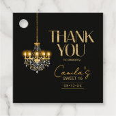 Old Hollywood Glam Chandelier Sweet 16 ID1108 Bedankjes Labels (Voorkant)