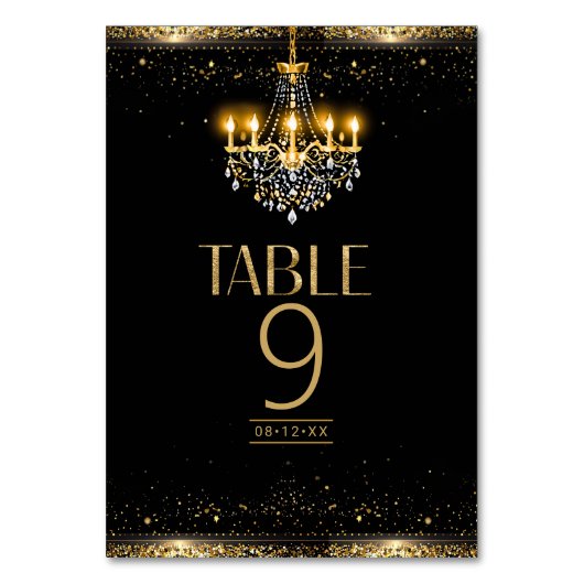 Old Hollywood Glam Chandelier Sweet 16 ID1108 Kaart (Achterkant)