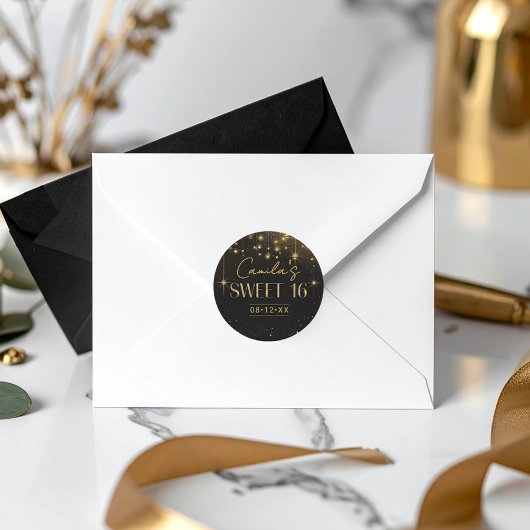 Old Hollywood Glam Sweet 16 ID1108 Ronde Sticker