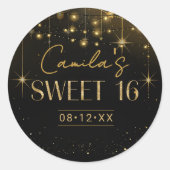 Old Hollywood Glam Sweet 16 ID1108 Ronde Sticker (Voorkant)