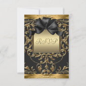 Old Hollywood Glamour Art Deco Verjaardagsfeest RS RSVP Kaartje (Voorkant)