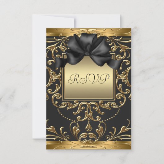 Old Hollywood Glamour Art Deco Verjaardagsfeest RS RSVP Kaartje (Voorkant)