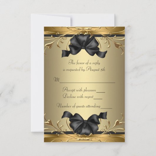 Old Hollywood Glamour Art Deco Verjaardagsfeest RS RSVP Kaartje (Achterkant)