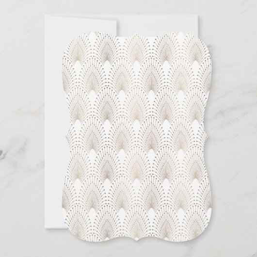 Old Hollywood Great Gatsby White Wedding Invite Kaart (Achterkant)