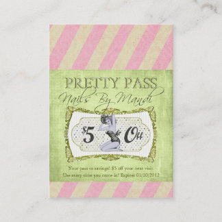 Old Hollywood  Pass Visitekaartjes Kortingskaartje