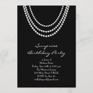 Old Hollywood Surprise Birthday Party Invitation Kaart