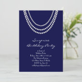 Old Hollywood Surprise Birthday Party Invite blue Kaart (Staand voorkant)