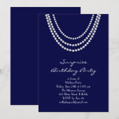 Old Hollywood Surprise Birthday Party Invite blue Kaart (Voorkant / Achterkant)