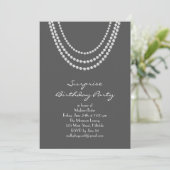 Old Hollywood Surprise Verjaardagsfeest Nodig grij Kaart (Staand voorkant)