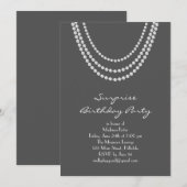 Old Hollywood Surprise Verjaardagsfeest Nodig grij Kaart (Voorkant / Achterkant)