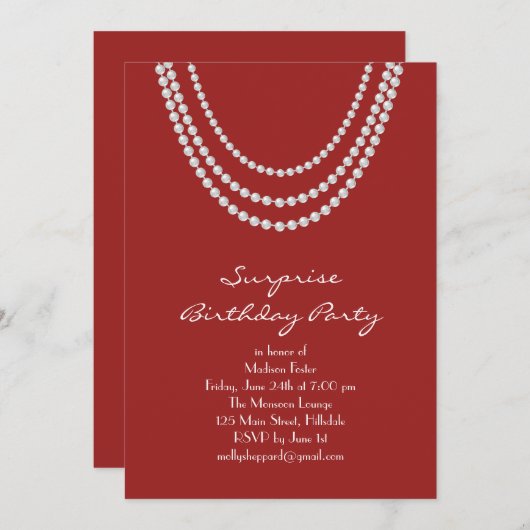 Old Hollywood Surprise verjaardagsfeestje uitgenod Kaart (Voorkant / Achterkant)