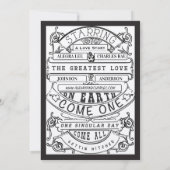 Old Hollywood Typography Ticket Wedding Invite Kaart (Achterkant)