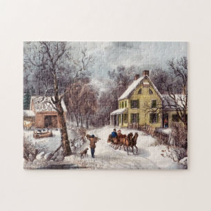 Old Home Winter Scene Legpuzzel