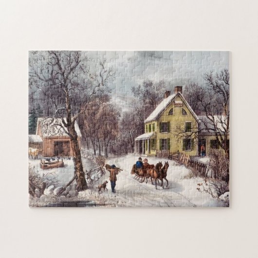 Old Home Winter Scene Legpuzzel (Horizontaal)