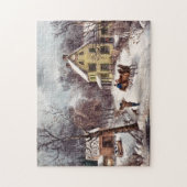 Old Home Winter Scene Legpuzzel (Verticaal)