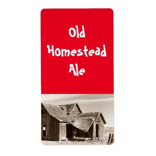 Old Homestead Ale Sepia Home Bierbrouwen Label (Voorkant)