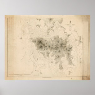 Old Hong Kong Map (1843)  haven in China Poster