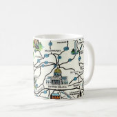 Old Illustrated Pennsylvania Map Mug Koffiemok (Voorkant rechts)
