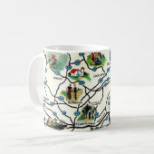 Old Illustrated Pennsylvania Map Mug Koffiemok (Voorkant links)